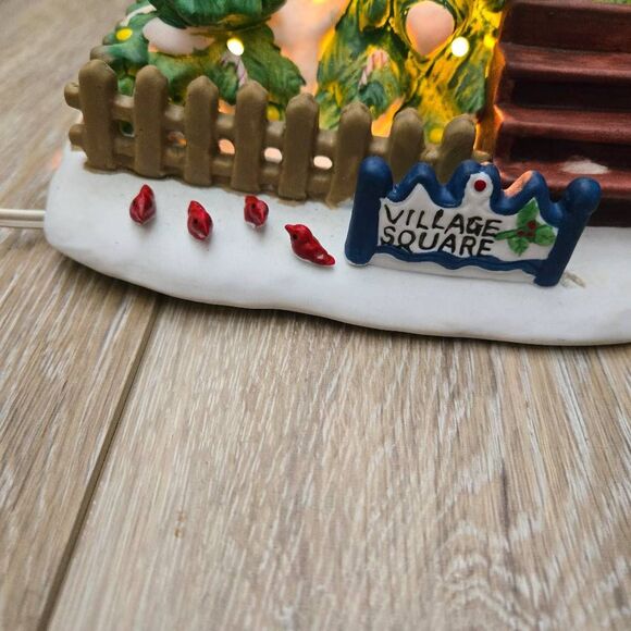 Dickens Collectible vintage 1996 Town Park Carol Trees Christmas Village lighted - Picture 3 of 12